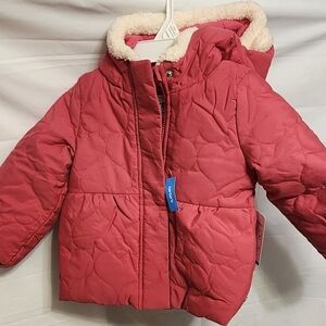 Carter's Quilted Hooded Puffer Jacket in Rose Pink